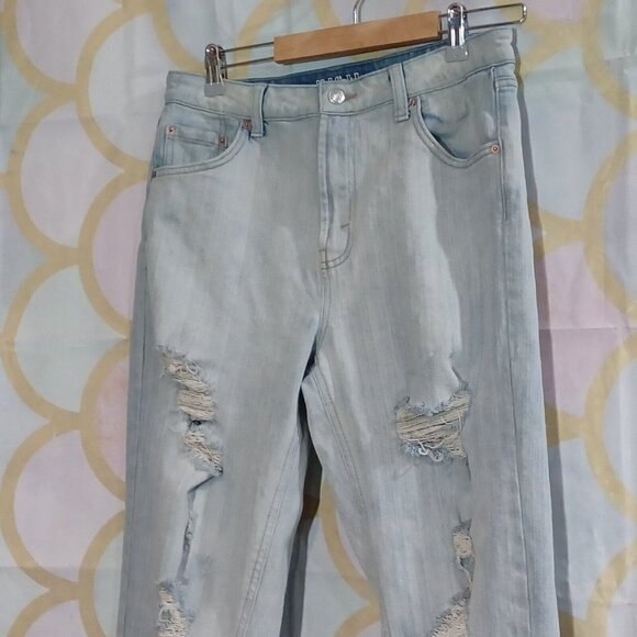 Wild Fable Jeans Womens Size 8 Distressed Light Denim High Rise Mom Jean GUC - Picture 3 of 9